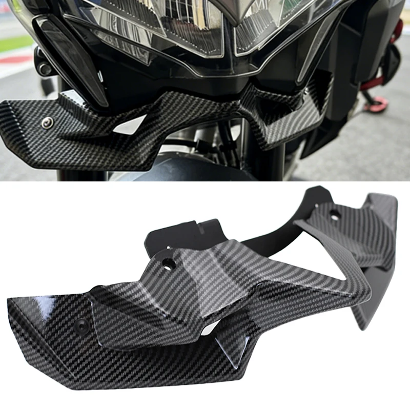 

For Kawasaki Z900 Carbon Fiber Motorcycle Naked Front Spoiler Winglet Aerodynamic Wing Kit Spoiler Z 900 2020-2024 2022 2023