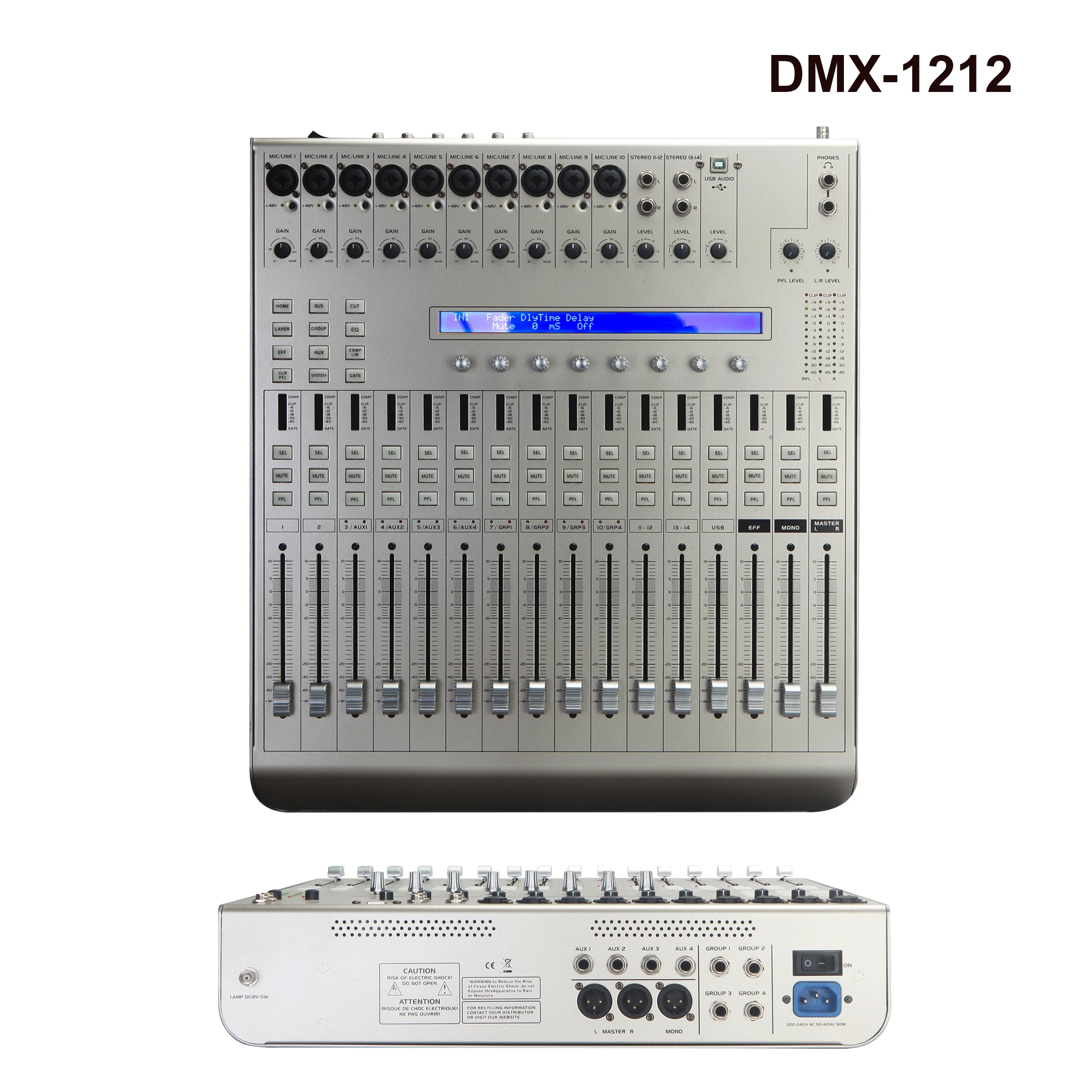Digital Professional Amplifier with 14 Channel Performance Recording Professional Stage Lighting Dj Dimming Console Dmx