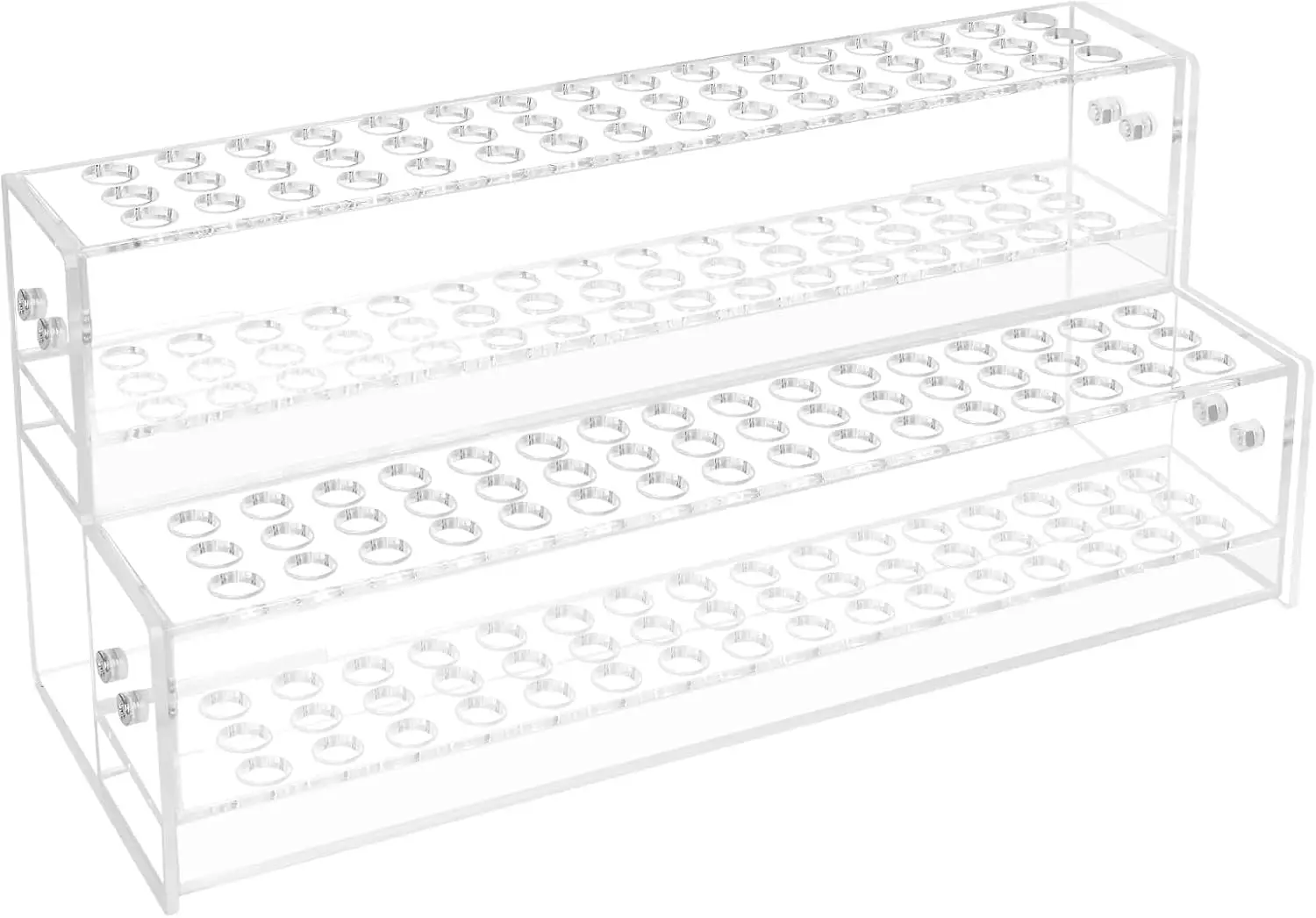 

96 Slots Acrylic Pen Holder for Desk, 2-Tier Clear Pencil Display Stand with Screws Assembly, for Craft Shows School Supplies