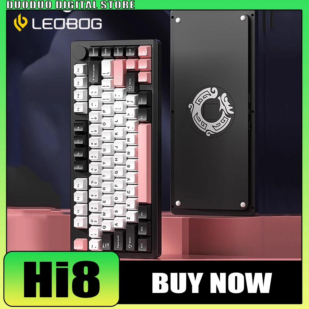 

In Stock LEOBOG Hi8 Mechanical Keyboard Aluminium Alloy Multifunctional Knob Three Mode Wireless Gaming Keyboard RGB Hot Swap