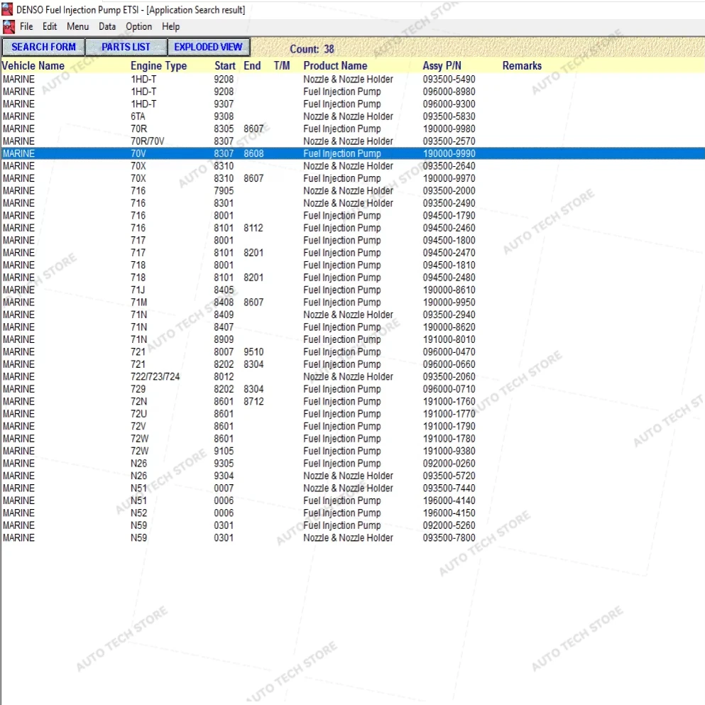 For DENSO Etis Spare Parts List 06.2021 Fuel Injection Pump ETSI 5.5 Automobiles Car Repair Tool Diagnostic Tools Software