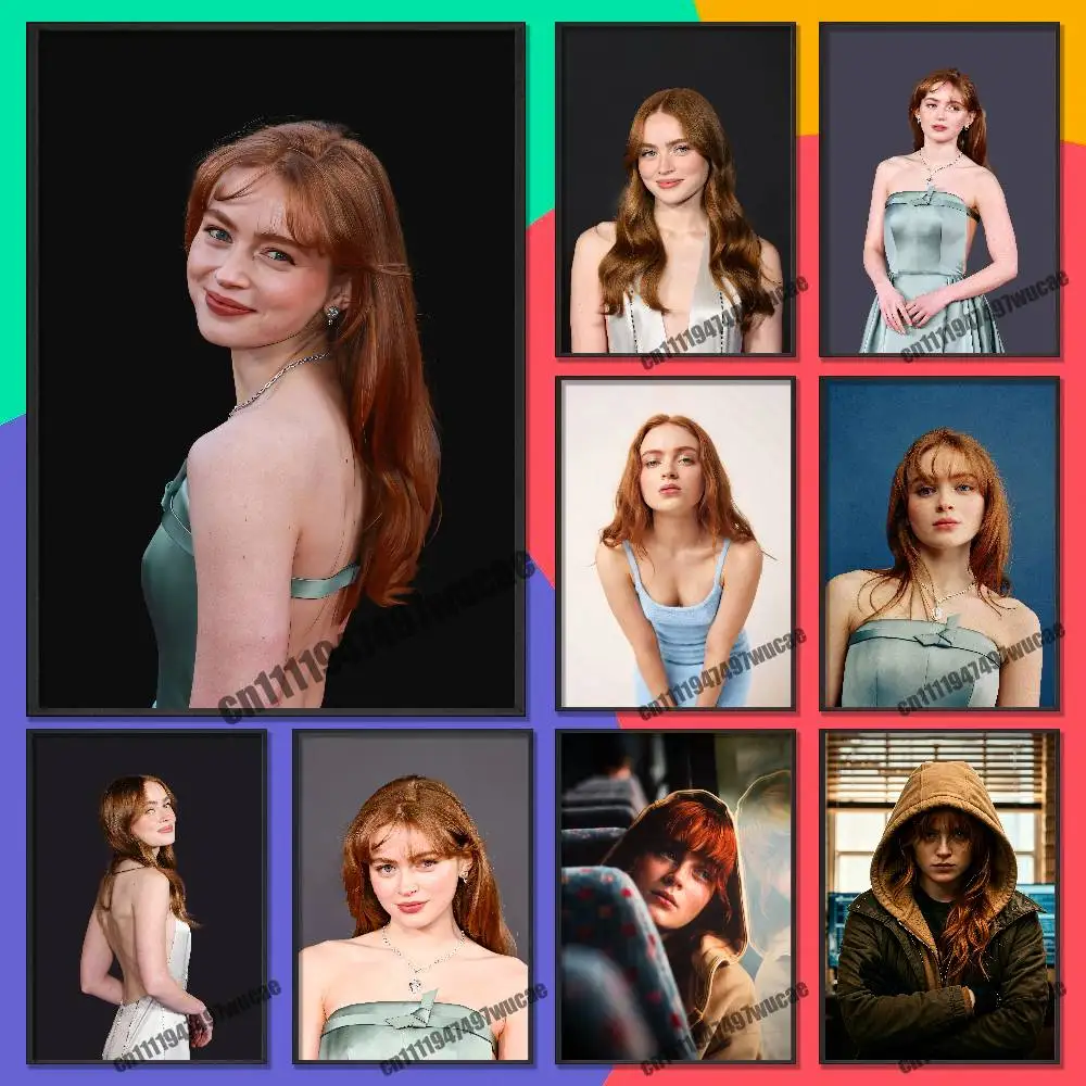 For Sadie Sink Poster Cover Wall Sticker Bedroom Custom Self-adhesive Decoration Fans Playbill