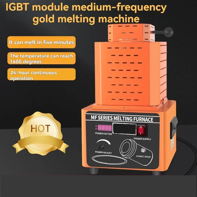 Medium Frequency Gold Melting Furnace High Temperature Metal Melting Furnace Suitable for Alloys Metals and Jewelry Equipment