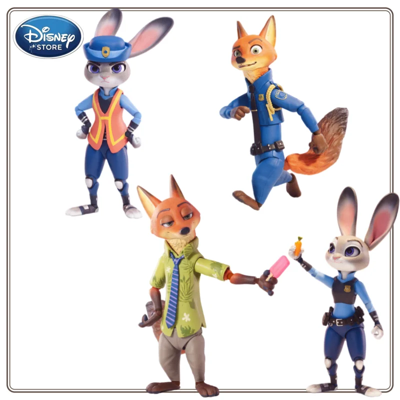 

Оригинальная серия кукол Disney Zootopia: Ник Вайлд и Джудит Лаверн Хоппс, коллекционные фигурки, аниме-атрибутика, подарок на день рождения