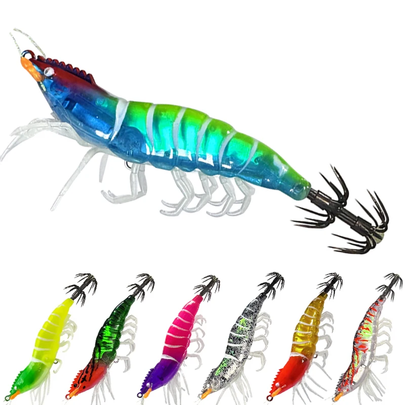 

3PCS 10CM 11G Luminous Squid Jig Shrimp Squid EGI Fishing Lures Octopus Cuttlefish Wobbers Shrimp Saltwater Baits