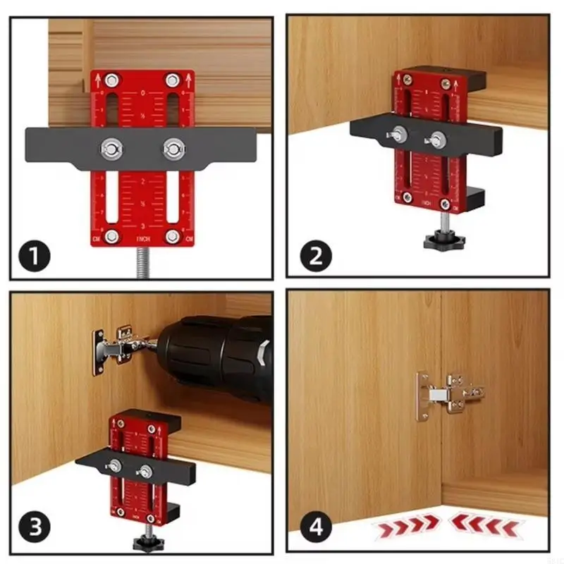

581C Adjustable Cabinet Door Installation Tool Cabinet Door Hinges Installation Jig