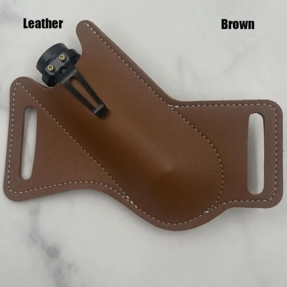 Cowhide/Leather Flashlight Case Pocket Hunt Belt Loop Case Knife Sheath Holster Leather Sheath Holder Fold Knife Equipment Tool