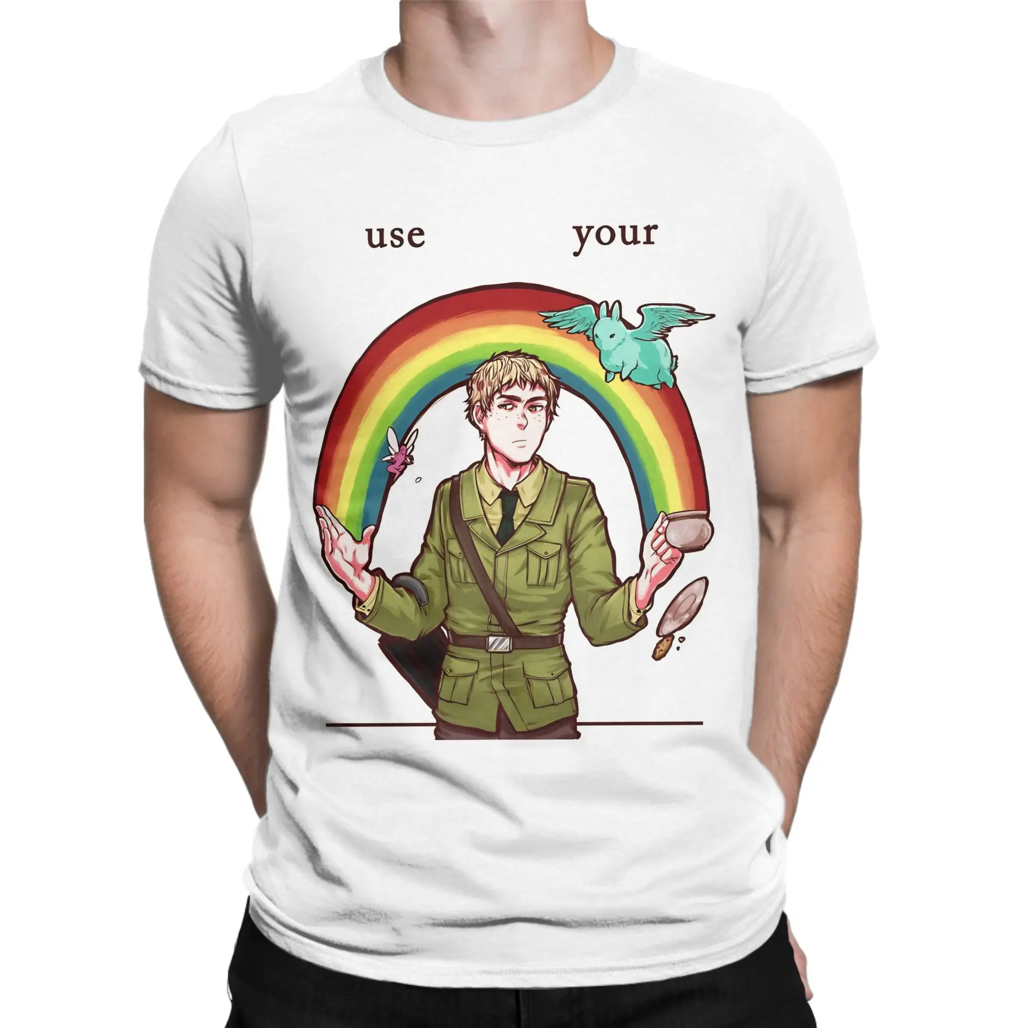 Harajuku T-Shirt Summer Imagination  Novelty T-Shirts Hetalia Cotton Tshirt for Men Y2K Casual Short Sleeve Clothes