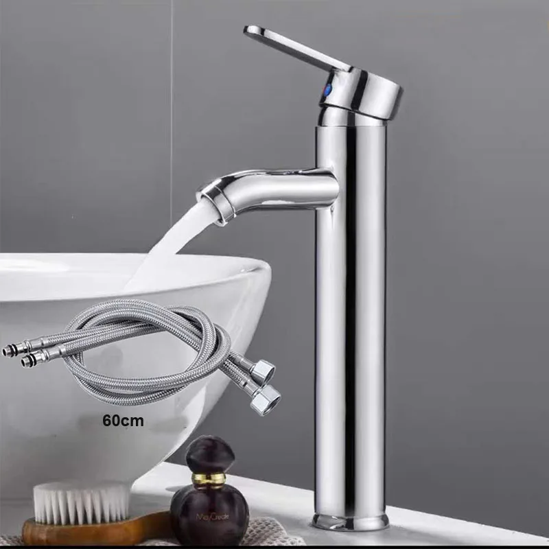 

Matte Black Bathroom Sink Faucet, Single Lever Mixer Tap with Ceramic Valve Core, Anti-Splash Water Tap for Vanity Basin