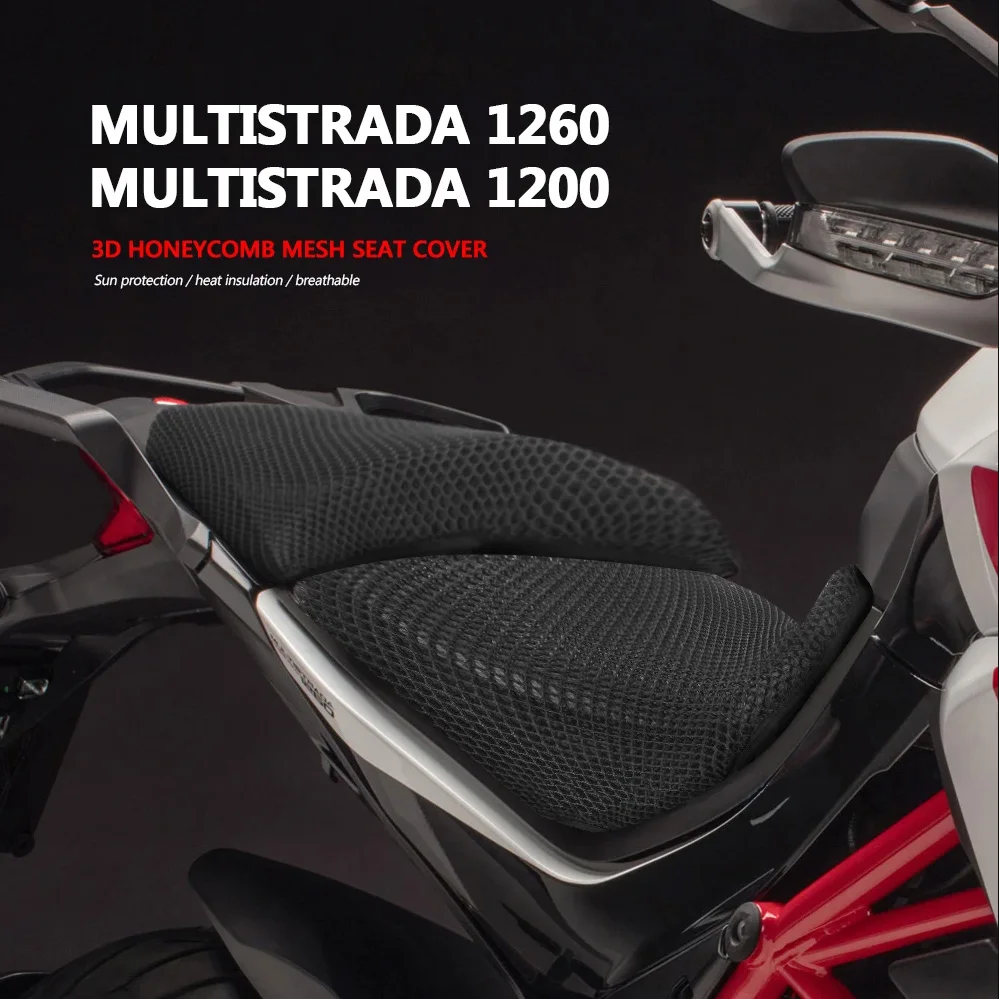 

Motorcycle Anti-Slip 3D Mesh Fabric Seat Cover Breathable Waterproof Cushion For DUCATI Multistrada 1260 1260S MTS 1200 S 1200s