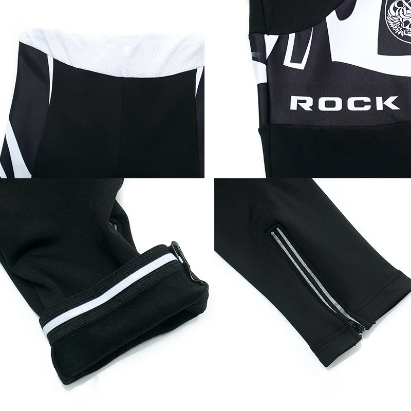 2023 ROCK RACING Winter Cycling Team Jersey Bib Set Bicycle Clothing Ropa Ciclismo Winter Thermal Fleece Men\'s Long Cycling Wear