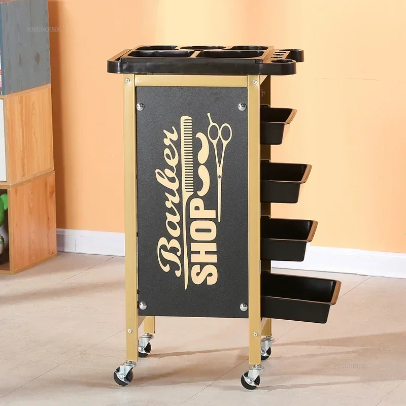 المتداول صالون تجميل عربات صالون الشعر صالون حلاقة بيرم وصبغ أداة الرف لصالون الأثاث الحديد أداة مساعدة عربة #5