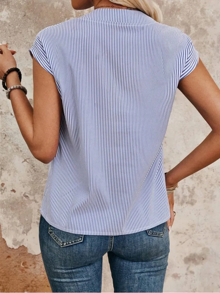 ฤดูร้อนใหม่ผู้หญิงลายเสื้อ,เสื้อแขนสั้น,เสื้อแขนสั้น,เสื้อผู้หญิง,เสื้อฤดูร้อน,เสื้อผ้าผู้หญิง,เสื้อสีฟ้า