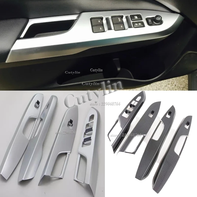 For Suzuki Vitara Escudo 2015 - 2022 ABS Carbon Fiber Door Armrest Window Glass Lift Switch Panel Cover Trims Car Accessories