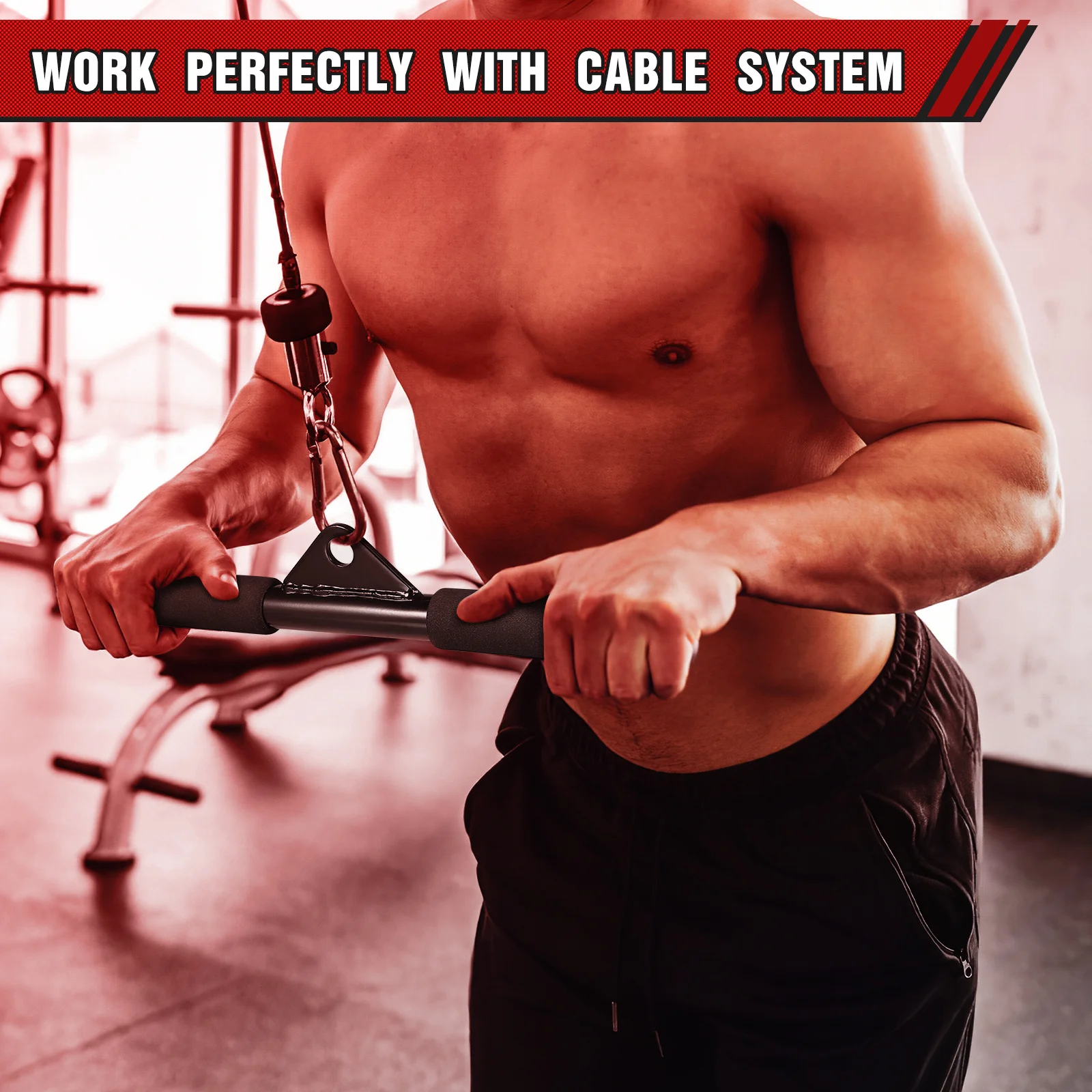 Barra de dominadas para Fitness, barra recta de acero resistente, accesorio para bíceps, tríceps, entrenamiento de hombros, accesorio de gimnasio en casa