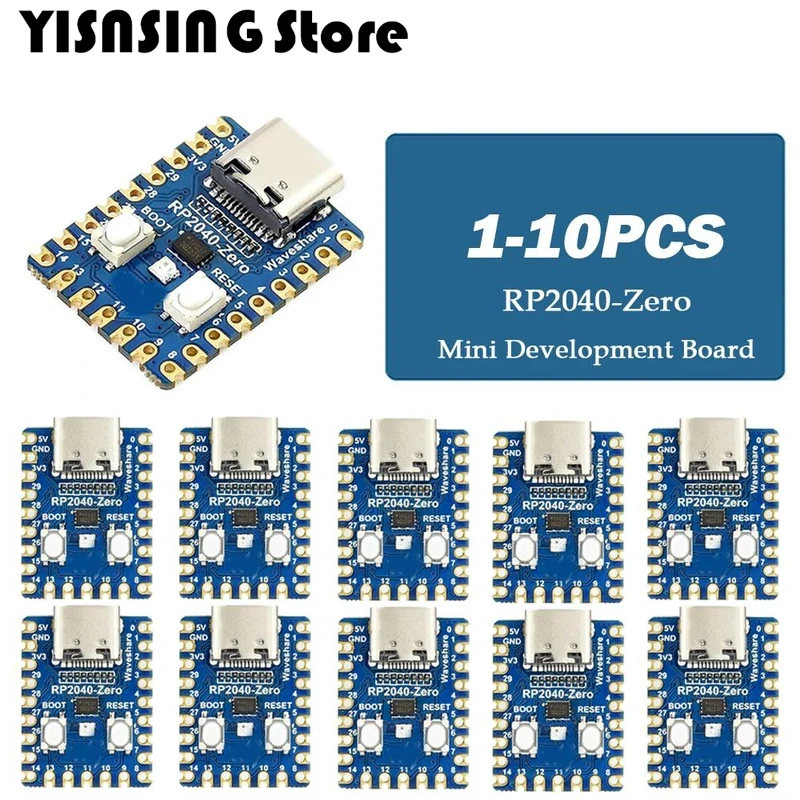 1-10PCS Raspberry Pi RP2040-Zero Microcontroller PICO Development Board RP2040 Dual-core Cortex M0  Processor 2MB Flash