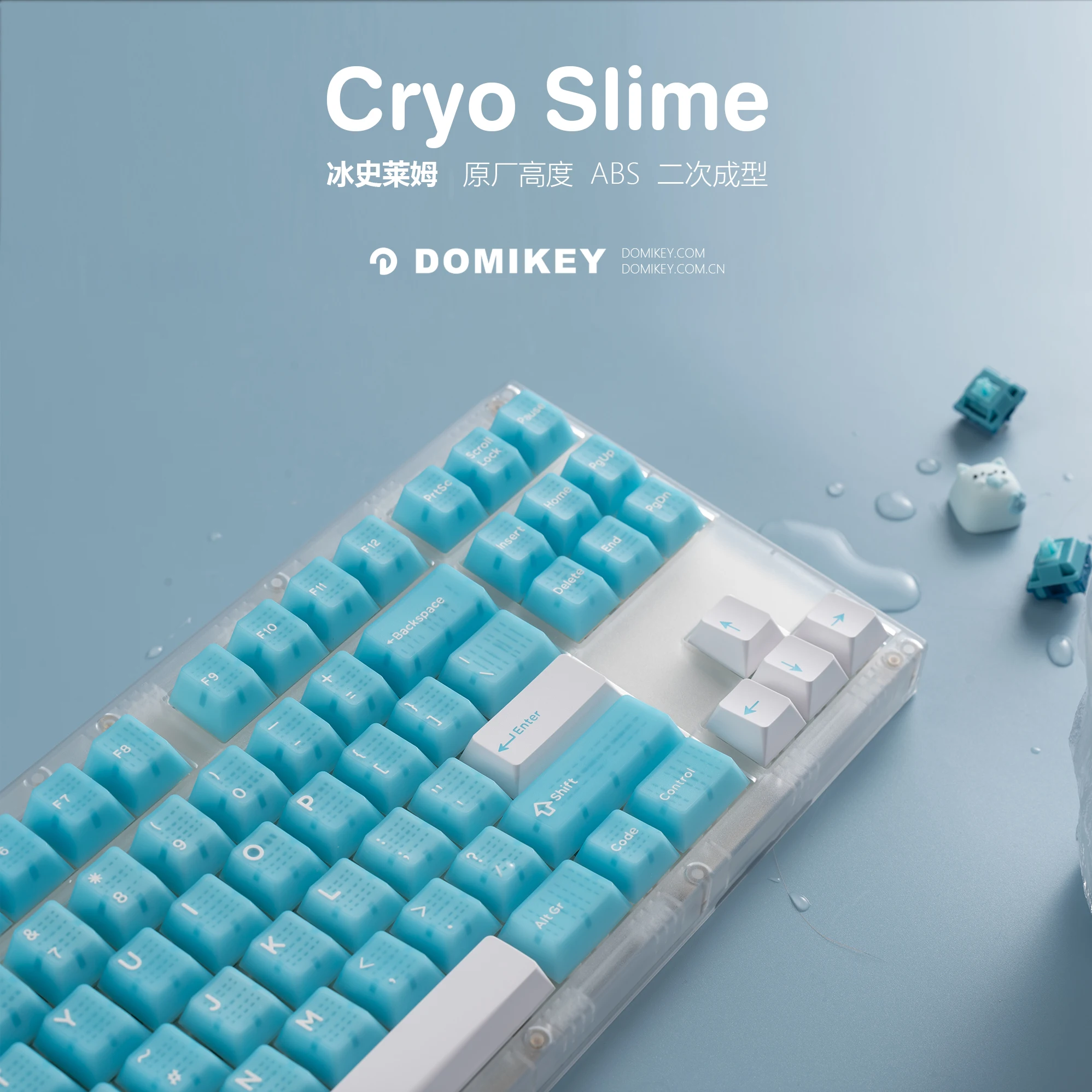 Imagem -02 - Hifox x Domikey Cyro Slime Cherry Profile Abs Doubleshots Keycap Conjunto para Teclado Bm60 Cstc75 Bm65 Bm68 Made68 Ez63 Ez60