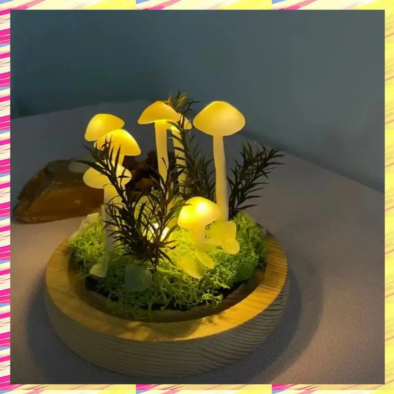 

ABJJ Small Mushroom Lamp Handmade Mushroom Night Light Novelty Nightlight Project Small Mushroom Lamp Arts And Crafts