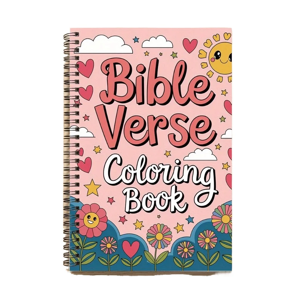 Bible Verse Coloring Book 50 Sheets Spiral Binding Stress Relieving Hand Drawn Graffiti Painting Notebook Educational