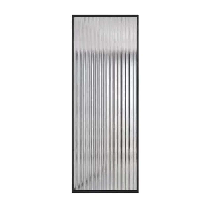 Modern Fluted Glass Room Divider Iron Frame Decorative Screen for Living Room Entryway Bathroom Restaurant Partition Panel