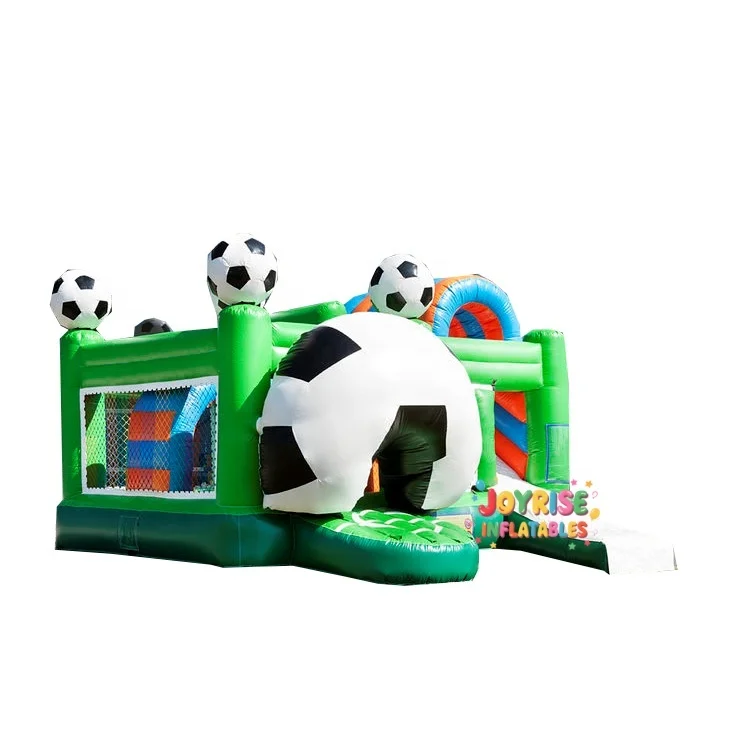 

Football Theme Commercial Inflatable Bounce House Inflatable Castle with Slide Bouncy Combo for Kids
