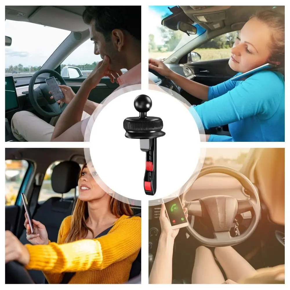 Universal 17mm Joint Ball Grip Vent Clip Full Rotation Compact Phone Holder Stability Air Outlet Bracket Calls