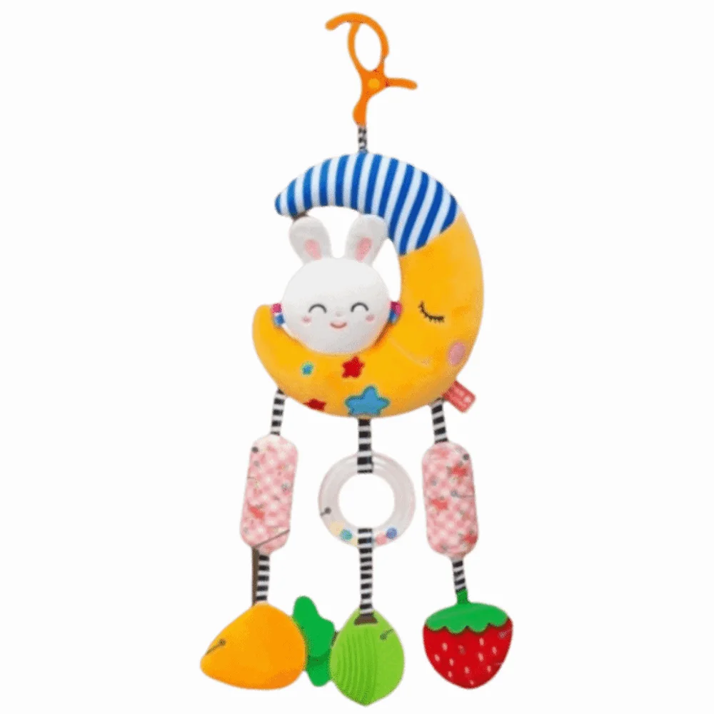 Cute Design Baby Rattle Toys Grab Ability Training Bell Toys Stroller Hanging Toys Stuffed Animal Material Infant Crib Pendant