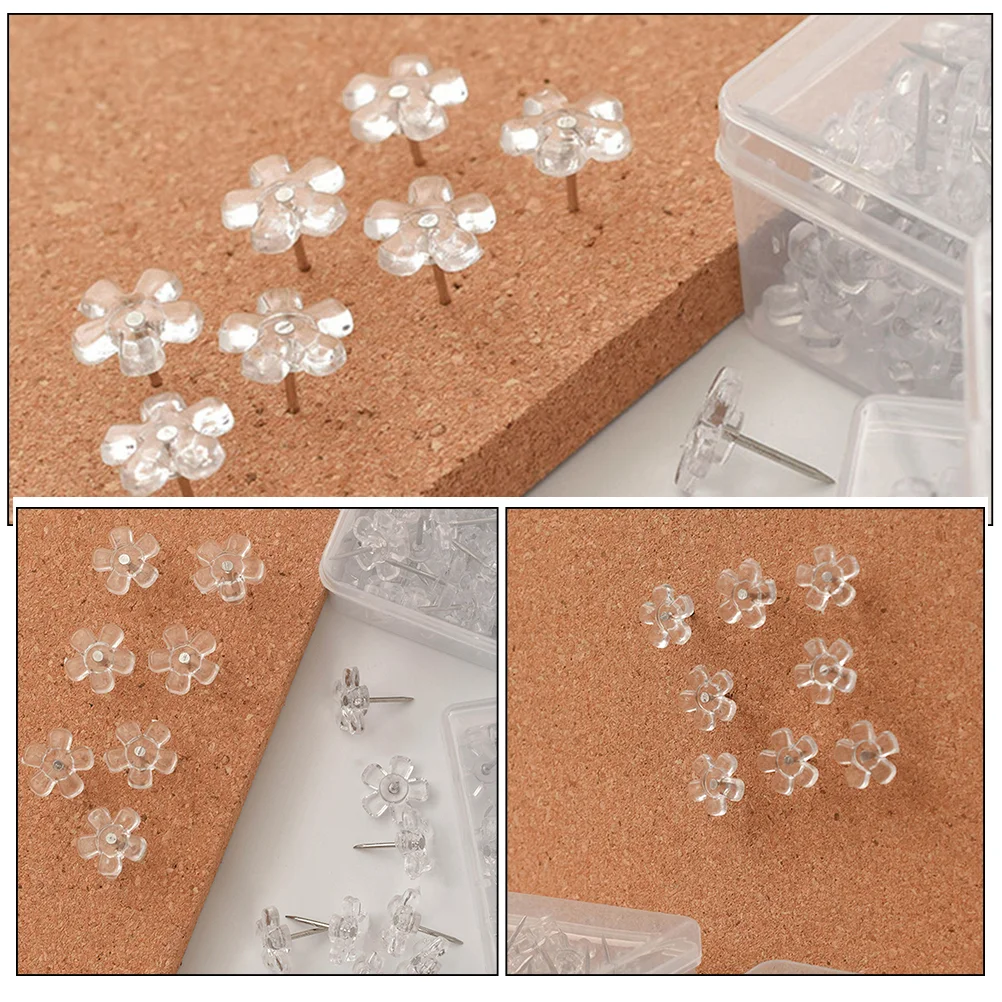 100 Pcs Flower Push Pins Cork Board Corkboard Pushpins Decorative Thumbtacks Cute The Flowers