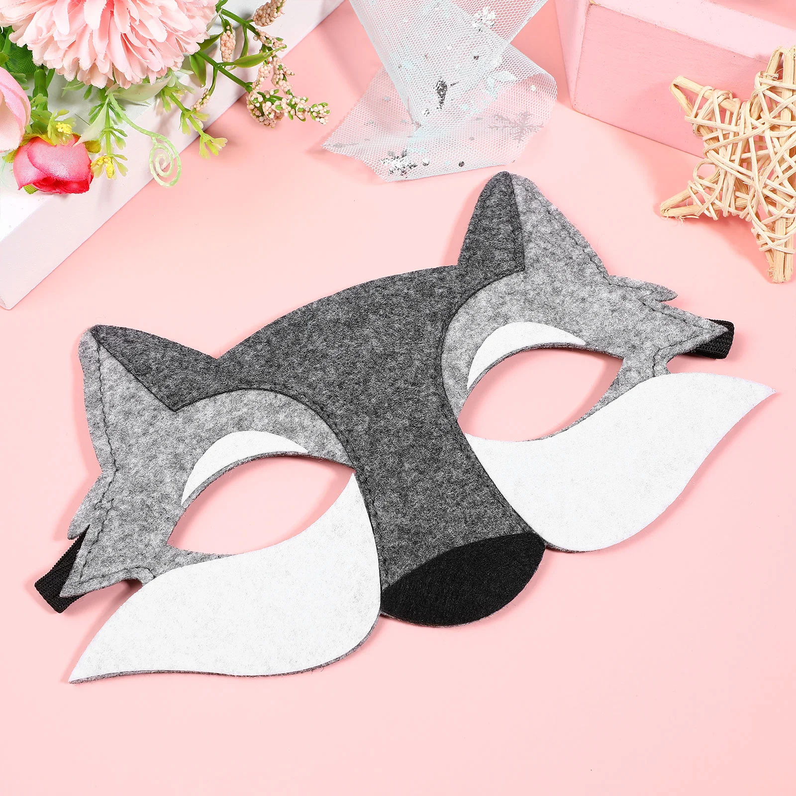 Wolves Wolf Head Mask Kids Toys Dress up Face Headband Grey Cosplay Cover Men Women