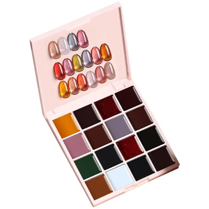 

16 Colors Nail Polish Palette Nail Polish Set Manicure Palette Gel Nail Polish Portable Nail Kit Salon DIY Home Spring Summer