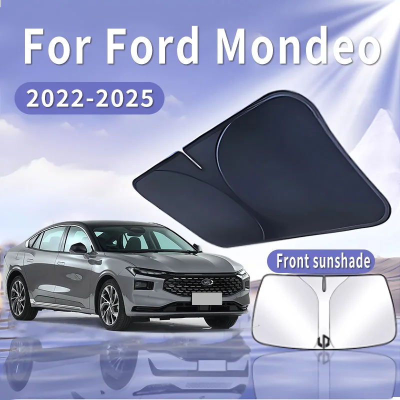 Foldable Car Sun Visor For Ford Mondeo 2022~2025 2023 Front Windshield Sunshade Heat Insulation Summer Cooling Auto Accessories