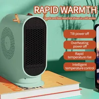 Chauffage électrique de bureau 500W, Portable, pour la maison, Thermostat Intelligent, ventilateur, chauffage électrique d'hiver, outils de chauffage 3