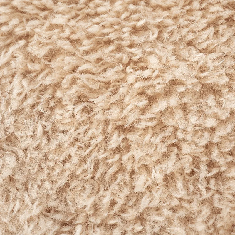 Bruine pluche jas met O-hals, imitatie lamsvesten, effen harige jas, pluizig, mouwloos, warm, dik, luxe, elegant, nepbontvesten, casual