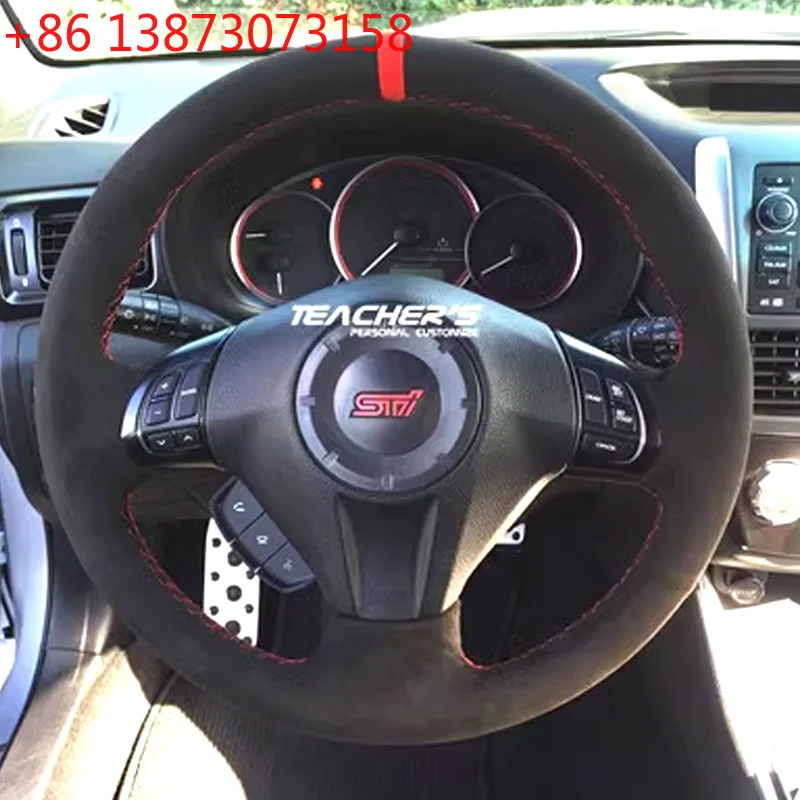 

For Subaru Impreza WRX10 STI10 Full Coverage Red Mark Steering Wheel Cover Braid Suede Interior Subaru Accessory