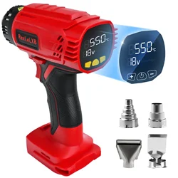 Cordless Heat Gun 400W 50℃-550℃ Fast Heating Hot Air Gun with LCD Digital Display for Milwaukee 18V Battery (No Battery)