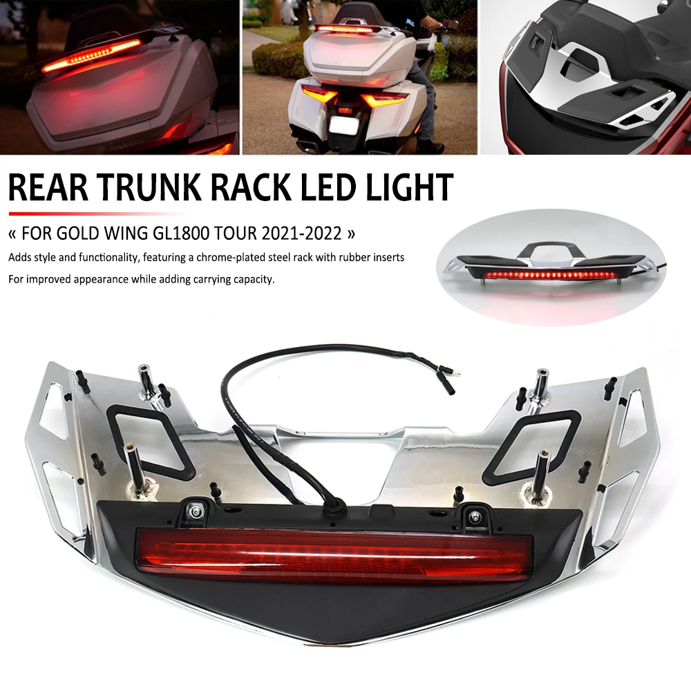 2021 2022 Motorcycle Rear Trunk Luggage Rack LED Light For Honda Gold Wing Tour GL 1800 GL1800 B Automatic DCT GL1800BD 1800DA