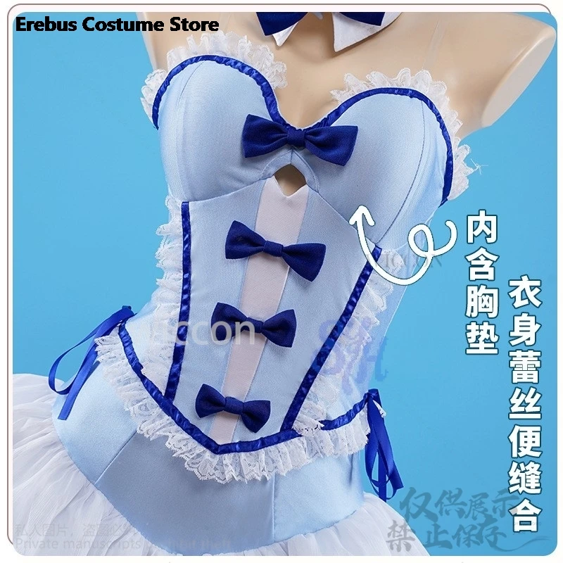 Anime My Dress Up Marin Kitagawa Cosplay Kostuum Kawaii Baby Blue Bunny Meisjes Jumpsuit Konijn Hoofddeksels Mooie Lolita Halloween
