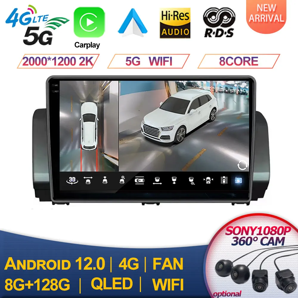 

For Renault Sandero 2021 Car Radio Stereo Multimedia Video Player Navigation GPS CarPlay SWC 9" IPS DSP WIFI BT Android 13 Auto