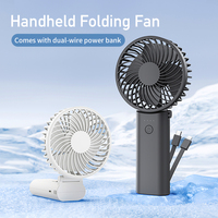 2025 New Handheld Folding Fan 3-Gears Wind Speed Adjustment 5200mAh Large-capacity Outdoor Multifunctional Portable Mini Fan