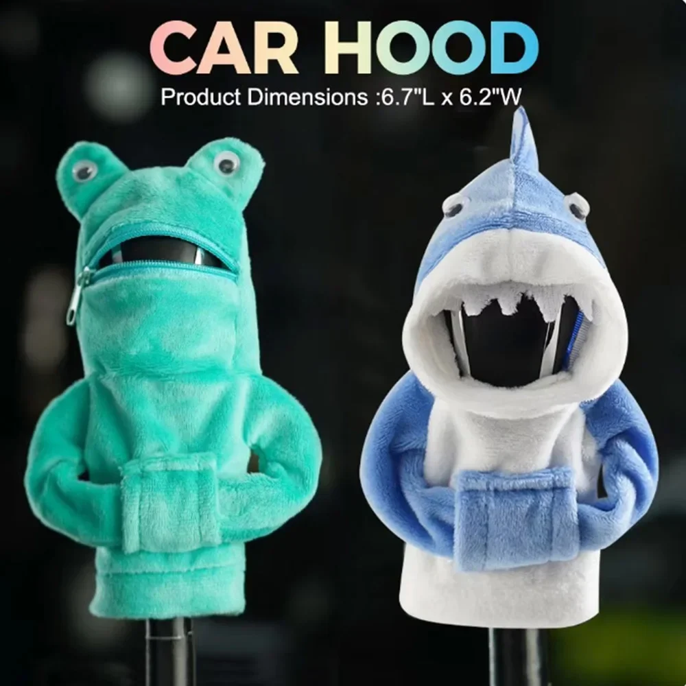 Fashion Hoodie Car Cute Cartoon Gear Shift Knob Cover Gearshift Handle Gear Lever Decorative Hoodie Cover Auto Interior Accessor