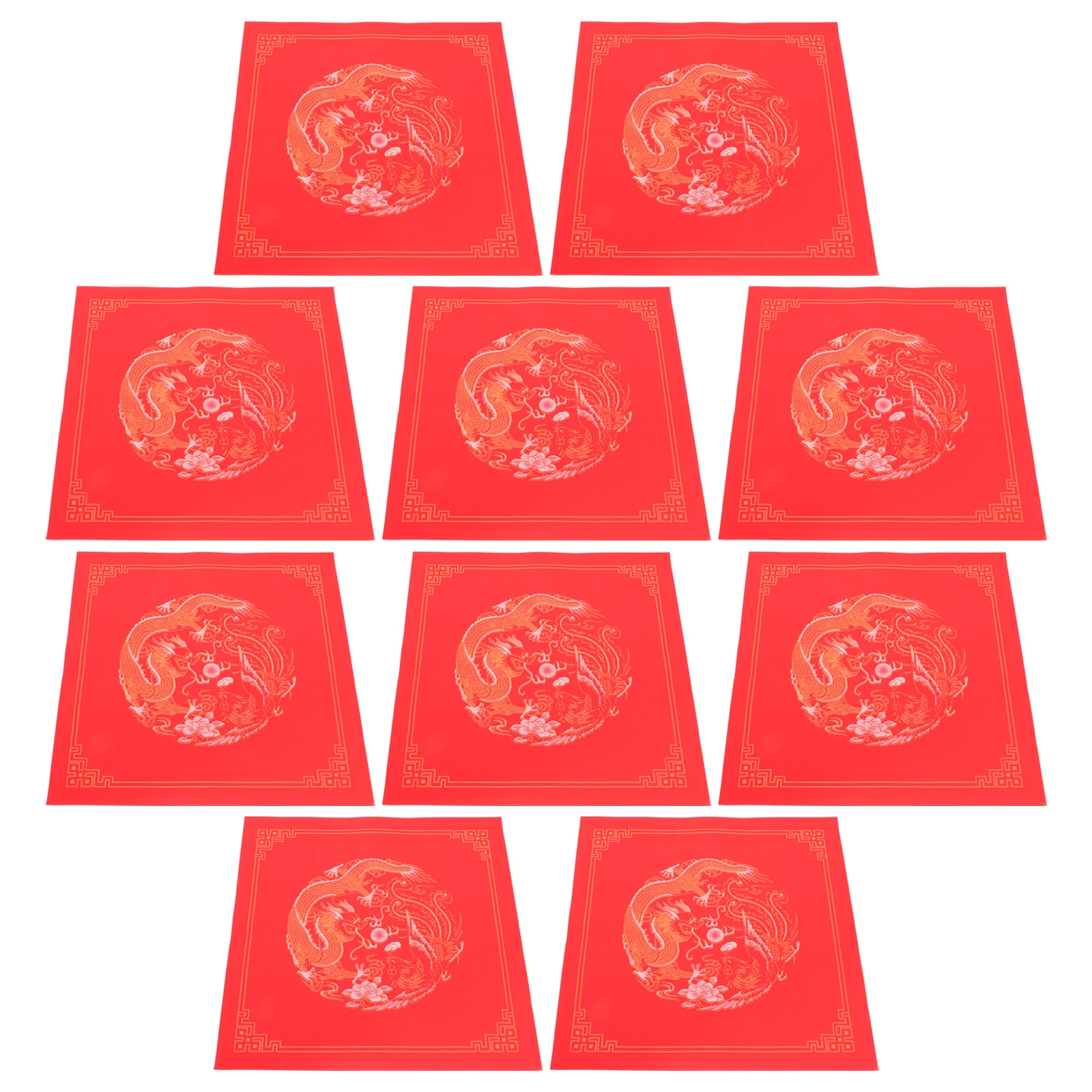 

20 Sheets Red Paper with Word Blessing Chinese New Year Couplets Sticker Party Lunar Decorations Fu