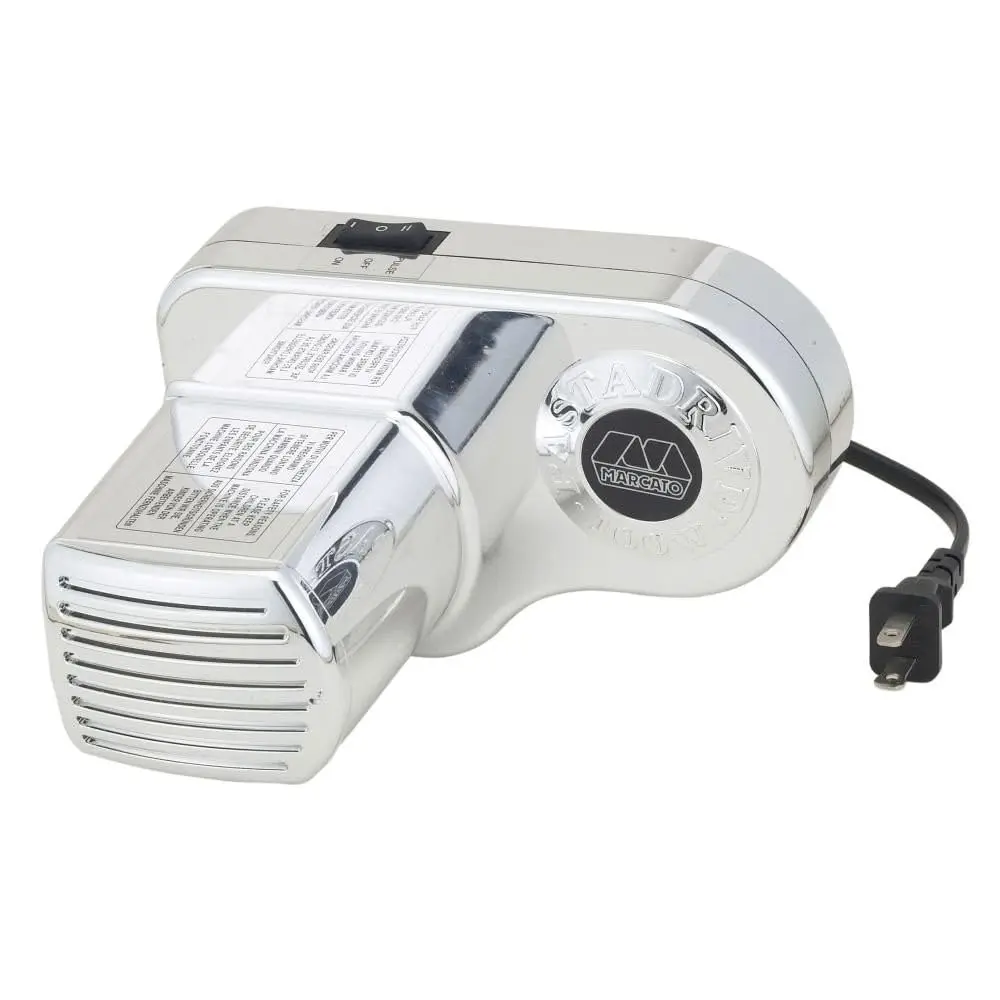 

Italian-Made Silver Pasta Machine Motor, Powers Attachments for Easy Homemade Pasta