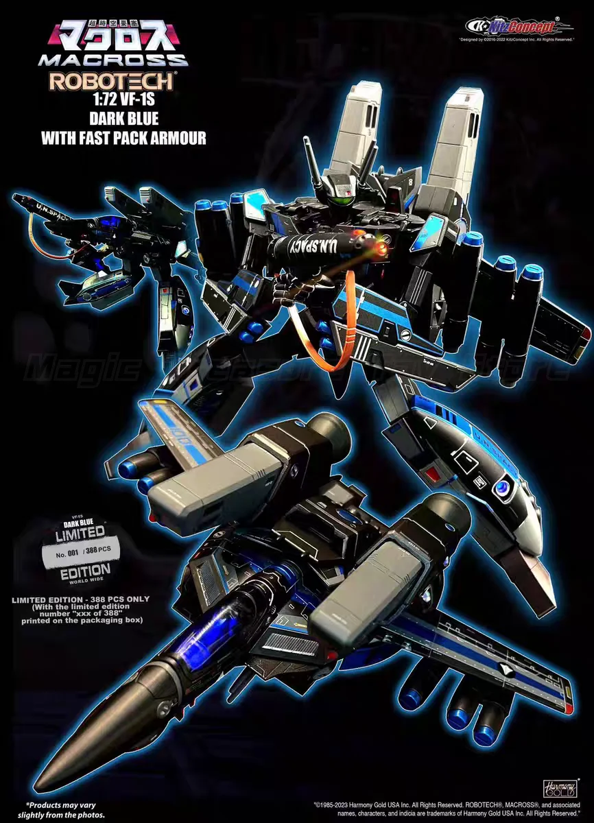 【En stock】Kitz Concept Robotech Macross Delta VF-1S Bolsa espacial con cinturón azul y negro Edición limitada Versión 2.5 Mecha terminada