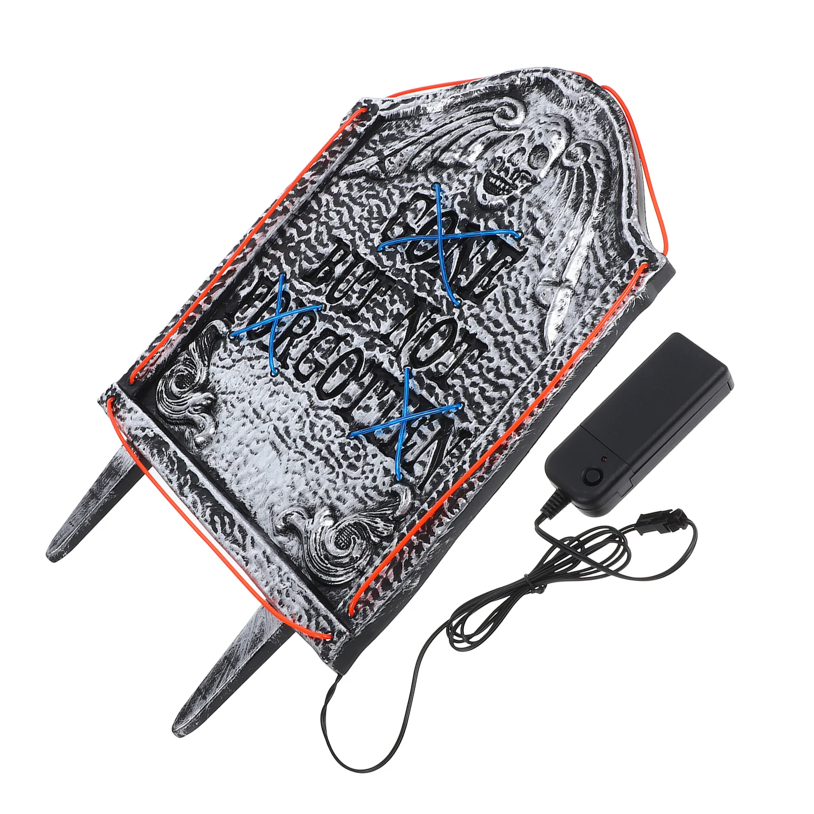 

Halloween Graveyard Tombstones 15 Inch Dual-Color LED Light-Up Tombstone for Outdoor Yard Red Blue Glow Not Included