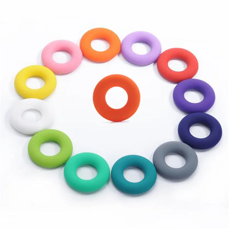 Silicone teether donut DIY round bracelet pendant baby teether chewing bracelet teether