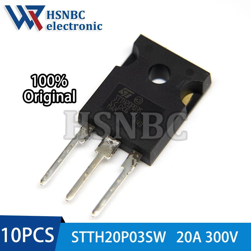 

10PCS STTH20P03SW STTH20P03S TO-247 20A 300V Fast Recovery Rectifier Diode 100% New Original