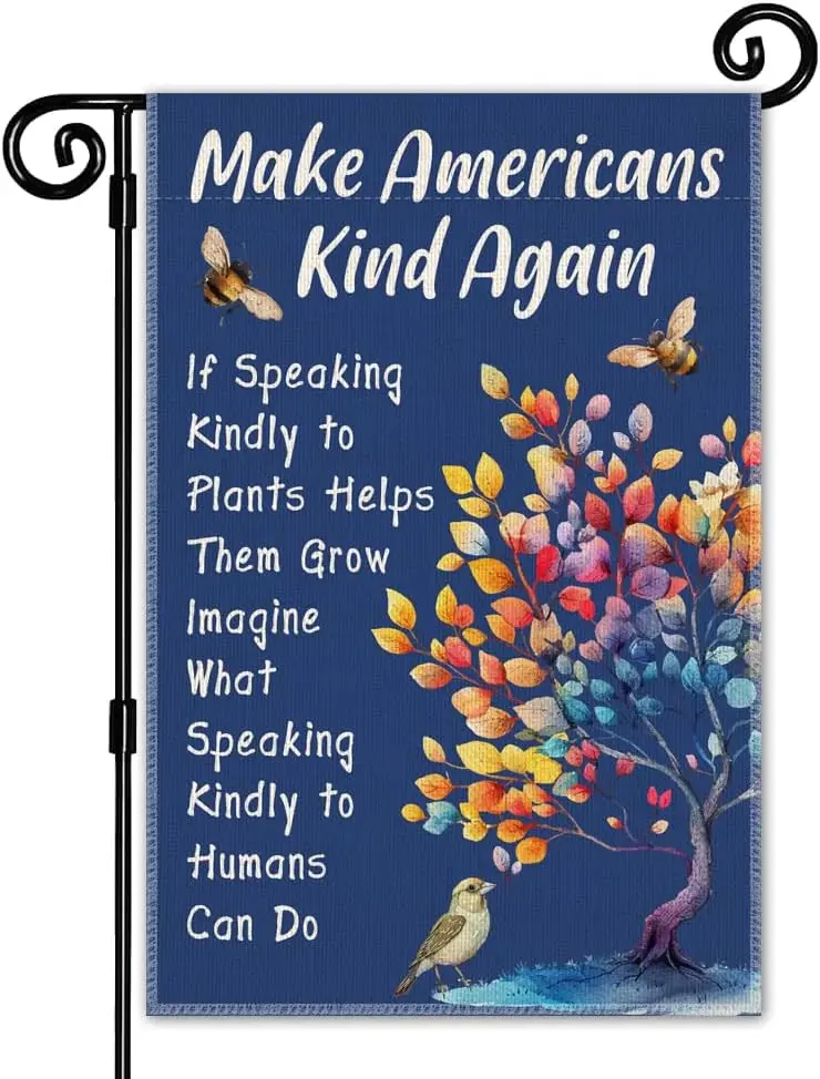 Make Americans Kind Again Garden Flag, Be Kind Yard Sign for Outside, Social Justice Kindness And Diversity Banner, Liberal  ZZM