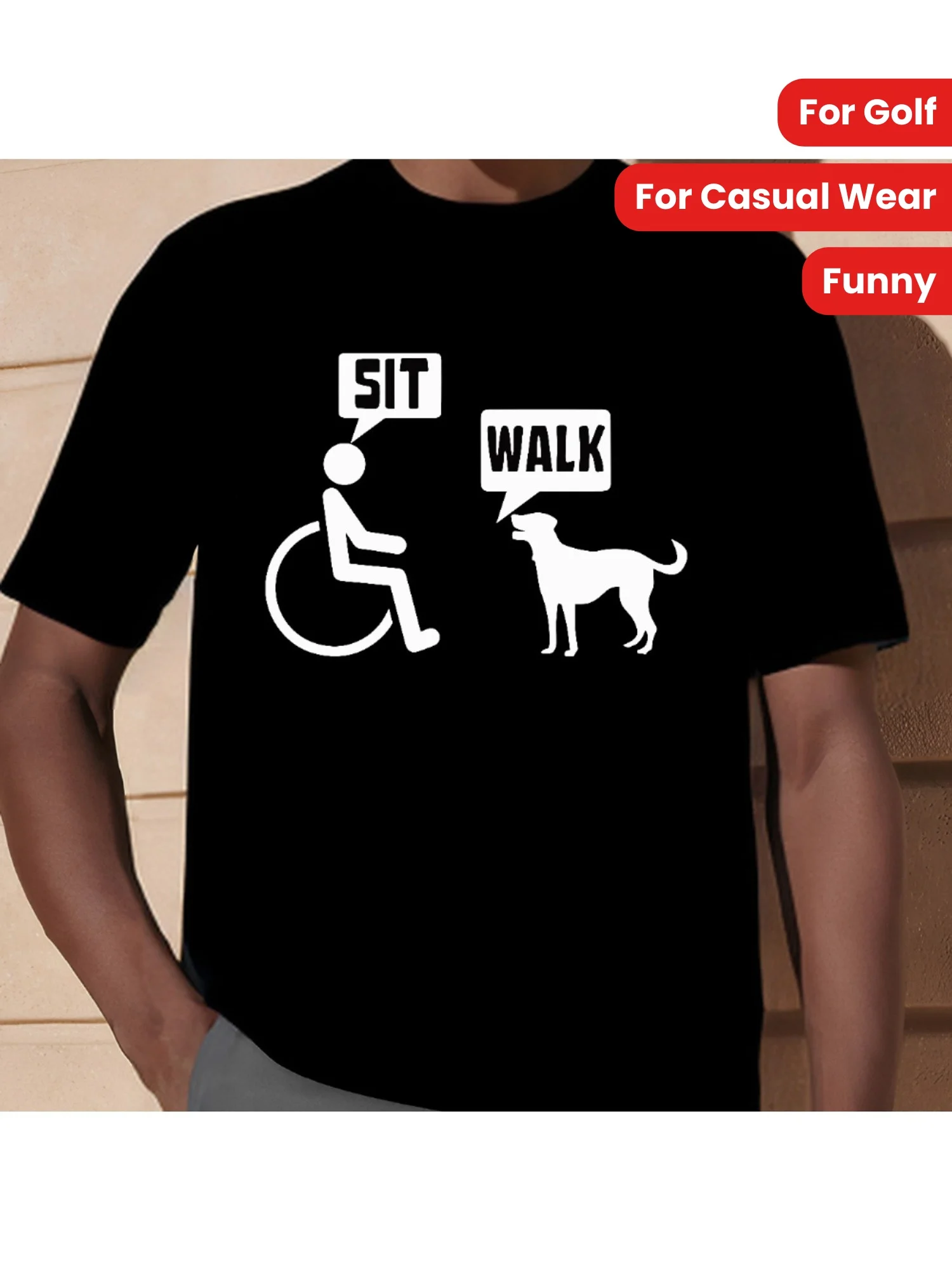 

Funny Wheelchair Humor Graphic Tee - 100% Cotton, Breathable & Comfort Fit for Men - Perfect for Golf & Casual Wear