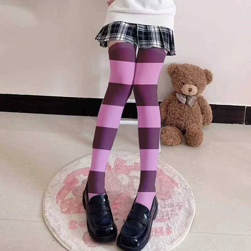 Beatrice Cosplay Anime Re:Zero Beatrice femmes rayé sur les chaussettes au genou belles bas osplay Halloween accessoires de noël