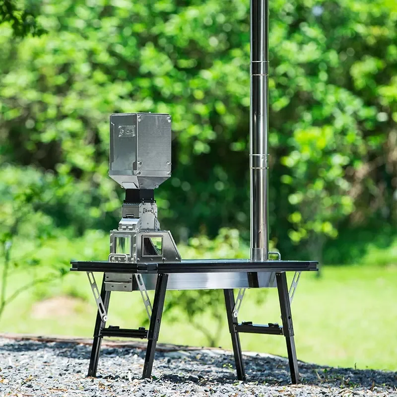 Estufa de calefacción de combustible de pellets, tienda de campaña, estufa de leña cálida, brasero de invierno para exteriores, quemador de contenedor de combustible de partículas, tienda de campaña, calentador grande